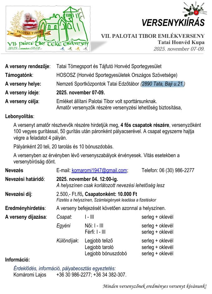 VII. Palotai Tibor Emlékverseny